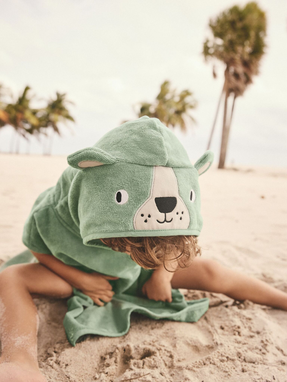 Пончо махровое для мальчика Next E22-920, Зеленый