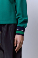 Поло на молнии с длинным рукавом