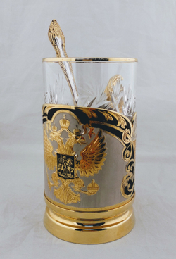 Подстаканник "Герб России" с чернением