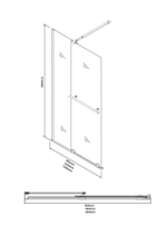 Душевая перегородка Niagara Nova NG-671-90BLACK (90х200) черный матовый,раздвижная,стекло прозрачное,1 место