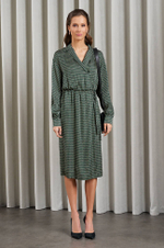 51499 Платье женское (темно-зеленый принт)