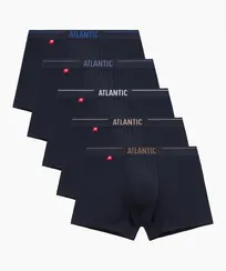 Трусы мужские боксеры (5шт) Atlantic 5SMH-004, хлопок, темно-синий