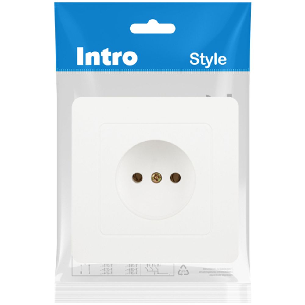 Розетка Intro Style 7-201-01 2P, 16А-250В, IP20, СУ, белый | Intro