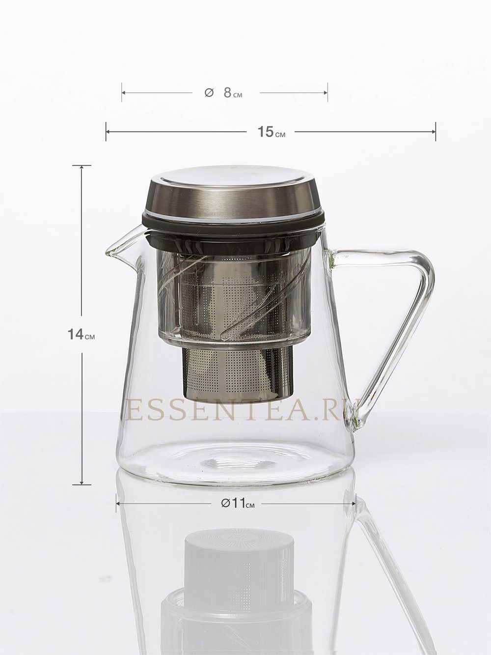 Чайник стеклянный "Тейт" с заварочной колбой