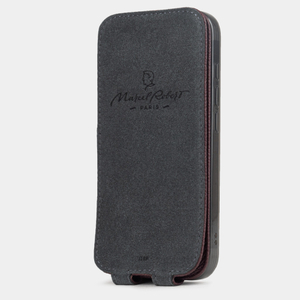 Чехол iPhone 17 Pro Max натуральная кожа сафьяно, бордового цвета