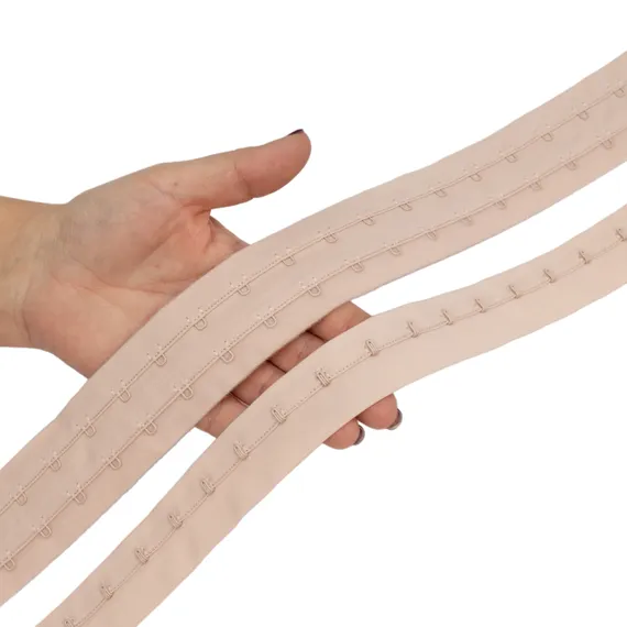 Крючки на ленте двухрядные серебристый пион