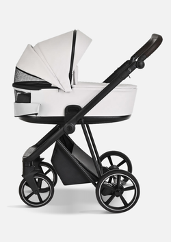Roan Коляска 2 в 1 Sol Leather White Black Тем.коричневый