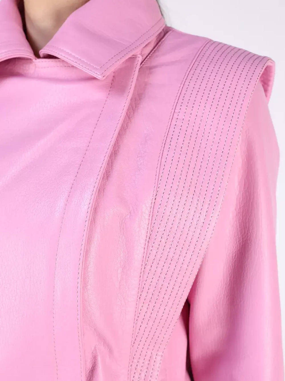 Кожаная куртка демисезонная косуха кимоно