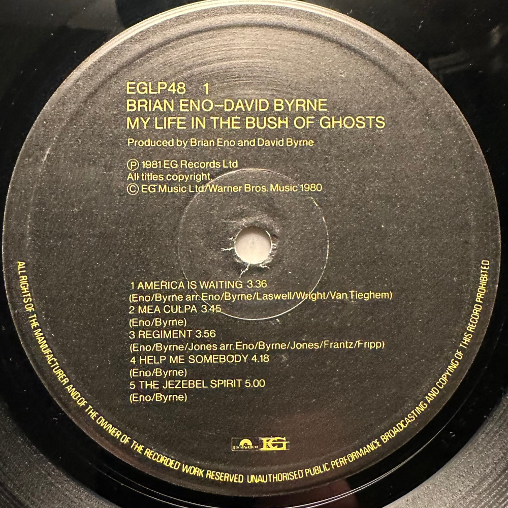 Brian Eno - David Byrne - My Life In The Bush Of Ghosts (Англия 1981г.)