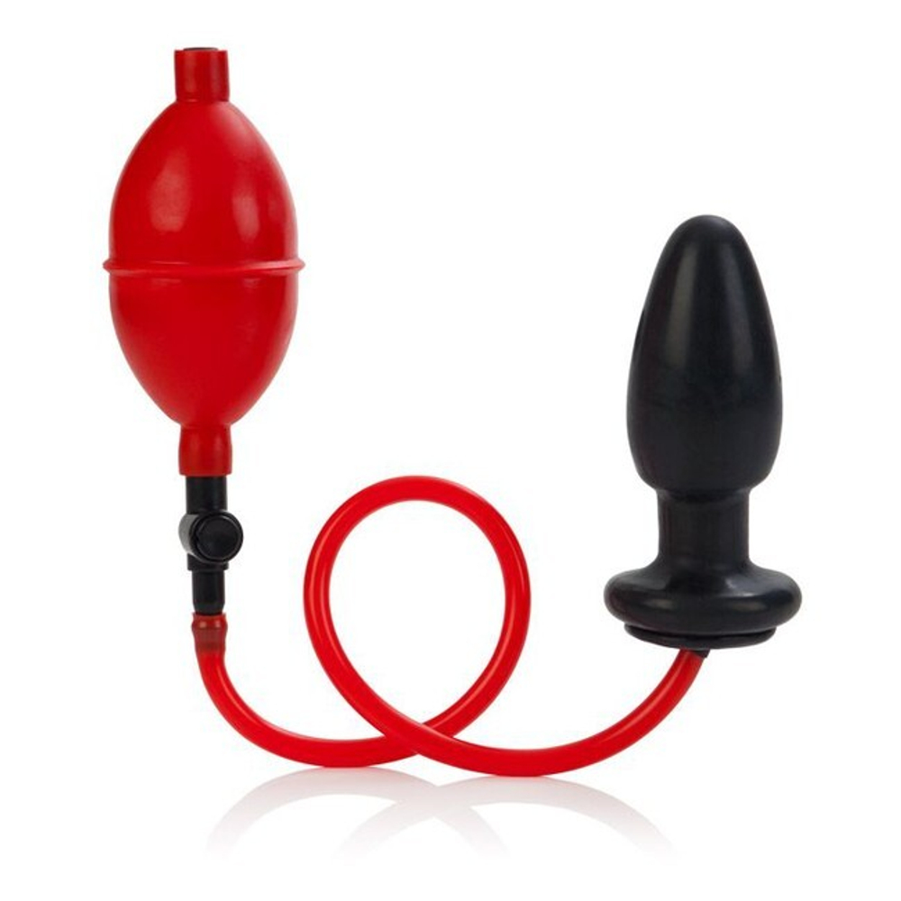 Анальная пробка силикона с грушей для накачивания Expandable Butt Plug (Цвет: черный с красным)