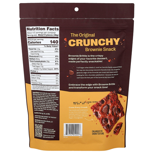 Sheila G's, Brownie Brittle, тонкие брауни, шоколадная крошка, 142 г (5 унций)