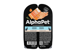 ALPHA PET Влажный корм для взрослых кошек с паштетом из лосося в блистере 0,08 кг