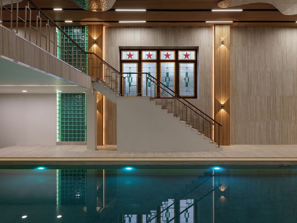 Стеклоблок волна бирюза окраска в массе Vitrablok 19x19x8