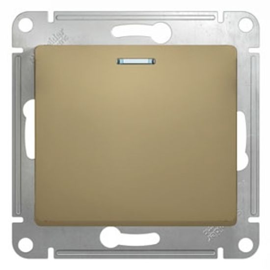 Механизм кнопки нажимной 1-кл. СП Glossa 10А IP20 (сх. 1а) 10AX с подсветкой титан SchE GSL000417