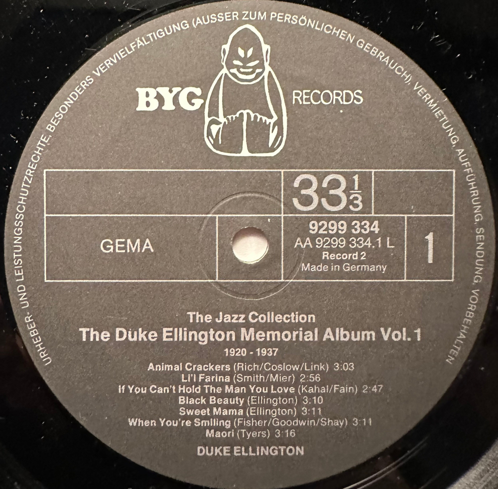 Duke Ellington - The Duke Ellington Memorial Album, Vol. I (1920-1937) 2LP (Германия)