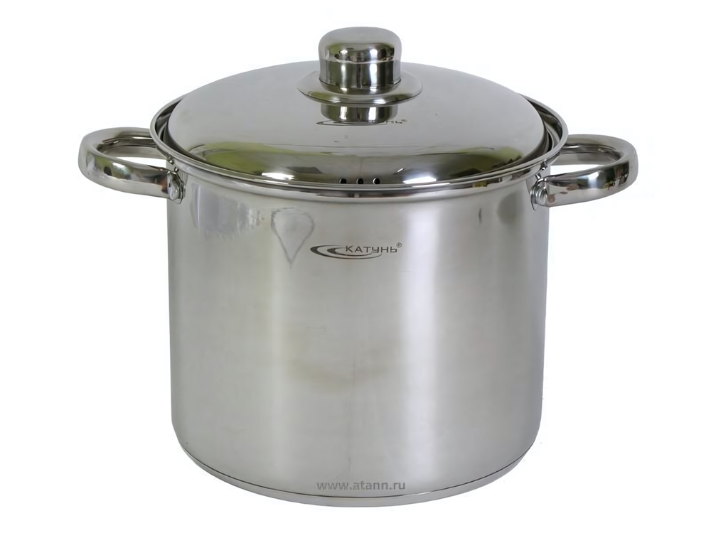 Кастрюля 7,3л нерж Гретта с металлической крышкой, ТРС