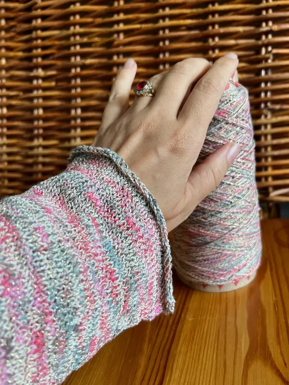 Пряжа для вязания Хлопок с люрексом