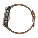 Спортивные часы Garmin fenix 8, 51 мм, AMOLED, каштановый кожаный ремешок, силиконовый ремешок цвета чёрный/«серая галька» Безель из титана, AMOLED-дисплей. Кожаный ремешок и силиконовый ремешок с классическими застёжками — на запястье обхватом 135–213 мм