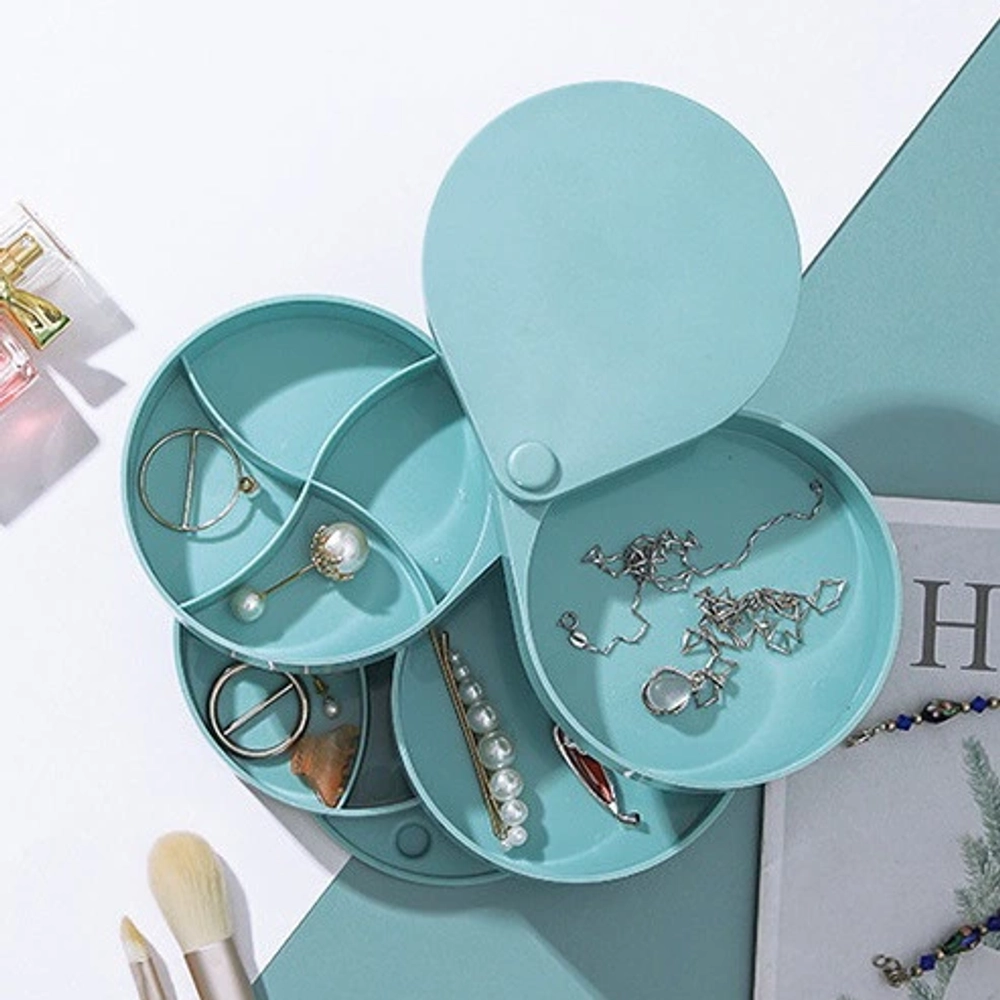 Органайзер для хранения «ФРАНКОТТА», цвет лазурный, четыре отделения, 12.5*11.5см (упаковка коробка)