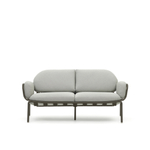 Уличный диван Joncols из серой ткани и зеленым алюминиевым каркасом 164 см