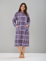 Халат Х-138/клеткасерая-брусника