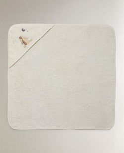 ZARA HOME Детское полотенце с капюшоном, желтовато-белый