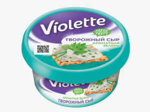 СЫР ТВОРОЖНЫЙ С ЗЕЛЕНЬЮ 140ГР VIOLETTE