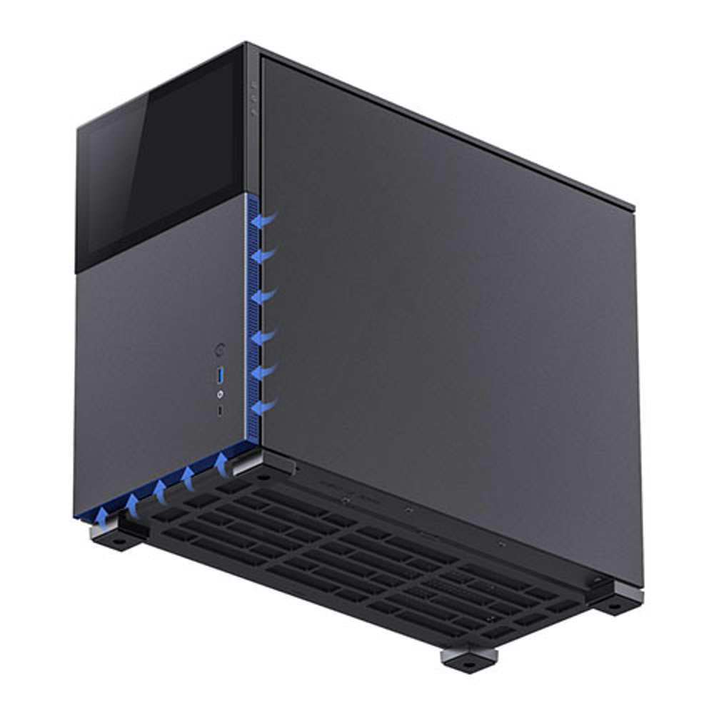 Корпус JONSBO D41 STD SC, 8" Color LCD, mini-ITX, micro-ATX, ATX, черный (без БП)