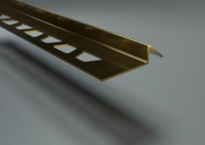 Переходный профиль для плитки и керамогранита, латунь полированная