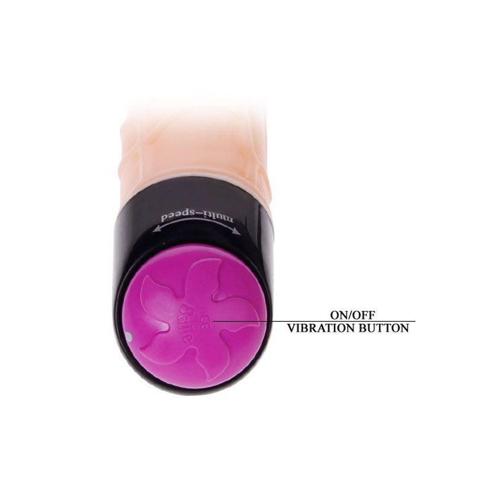 Вибратор-ротатор без мошонки USA NEW - 25,2 см. (Цвет: телесный)