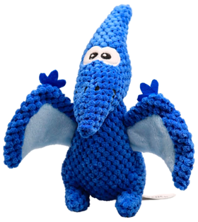 Mr.Kranch Игрушка для собак "Птерозавр" плюшевая с пищалкой 23см. голубая