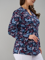 Блузка БЛ-22/синий-душистыйгорошек
