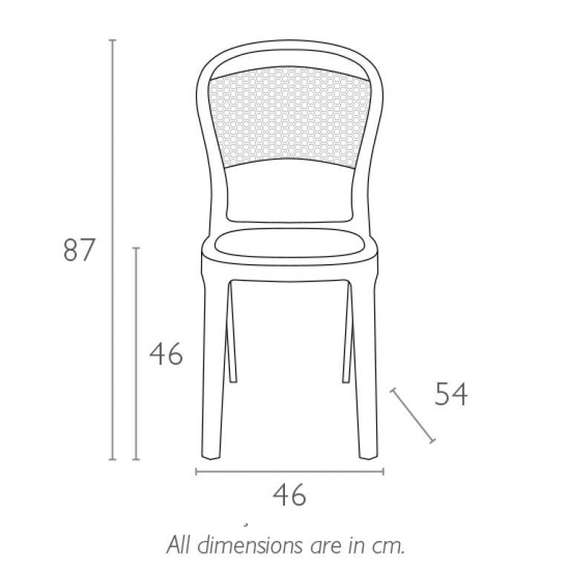 Стул Bee прозрачный серый