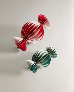 ZARA HOME НАБОР БУМАЖНЫХ НОВОГОДНИХ УКРАШЕНИЙ «КОНФЕТЫ» (2 ШТ.), ЗЕЛЕНЫЙ