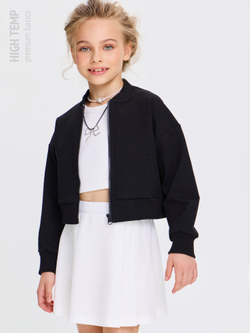 Укороченный бомбер из футера на молнии