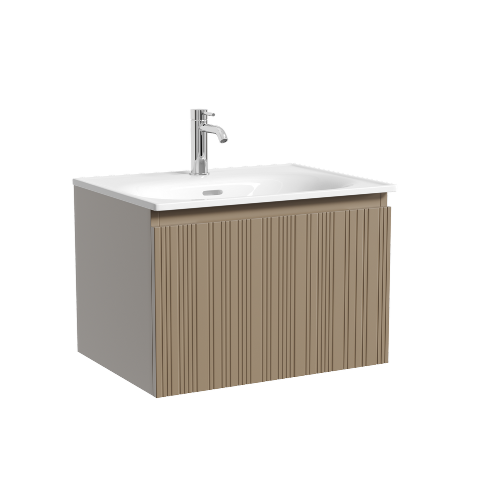 Тумба подвесная SANCOS Code 590х453х400, c одним  ящиком оснащенным доводчиками, цвет серо- бежевый , арт. CD60GB