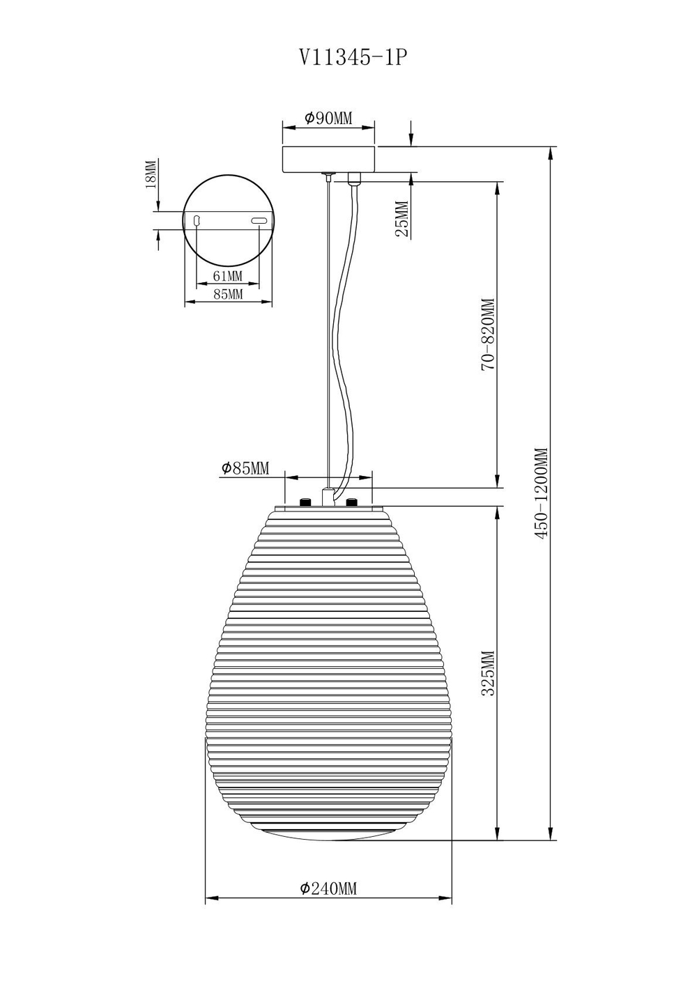 Светильник подвесной Moderli V11345-1P Arden