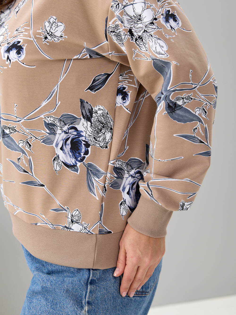 Толстовка К-390/бежевый-плетистаяроза