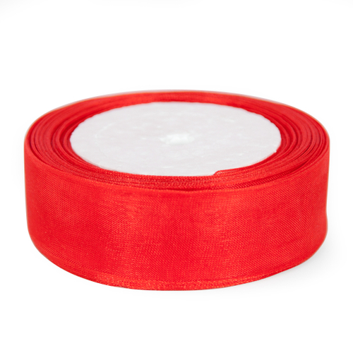 Лента органза красный 2,5 см ДБ
