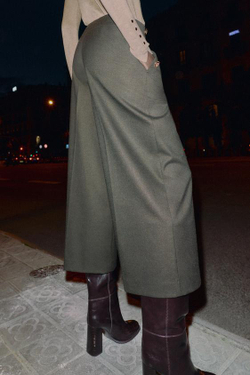 ZARA БРЮКИ-КЮЛОТЫ С ПУГОВИЦАМИ, КОРИЧНЕВЫЙ