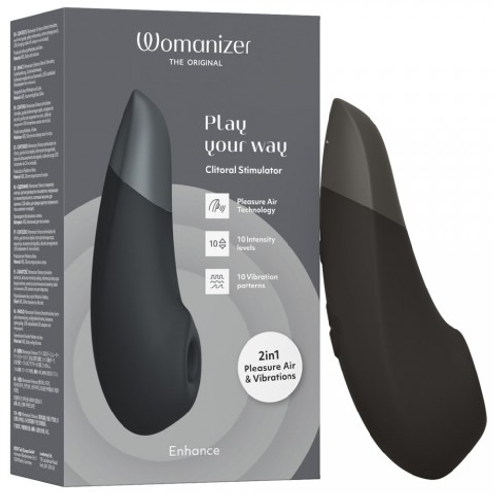 Бесконтактный клиторальный стимулятор Womanizer Enhance с вибрацией, черный