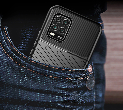 Мягкий защитный чехол на Xiaomi Mi 10 Lite, черный цвет, серии Onyx от Caseport