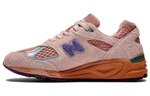 Salehe Bembury x New Balance NB 990 V2 retro letter color matching mesh anti-slip and wear-resistant low-cut casual running shoes for men and women with the same coral powder