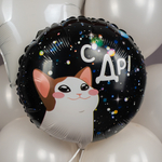 Фольгированный шар «С ДР! Котик», 46 см