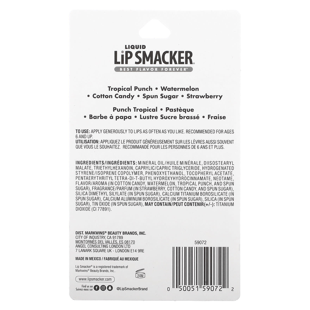 Lip Smacker, Жидкий блеск для губ, набор из 5 шт., 14 мл (0,45 жидк. унц.)
