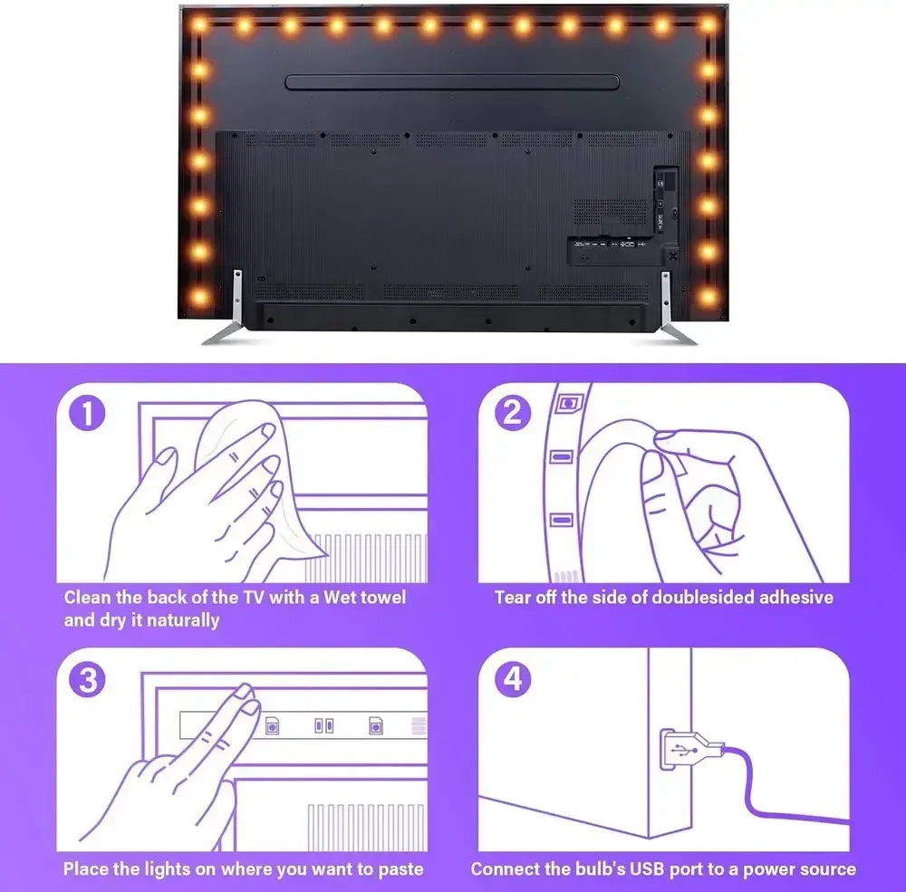 Светодиодная лента 5 Вт, IP25, Теплый белый, 1 шт
