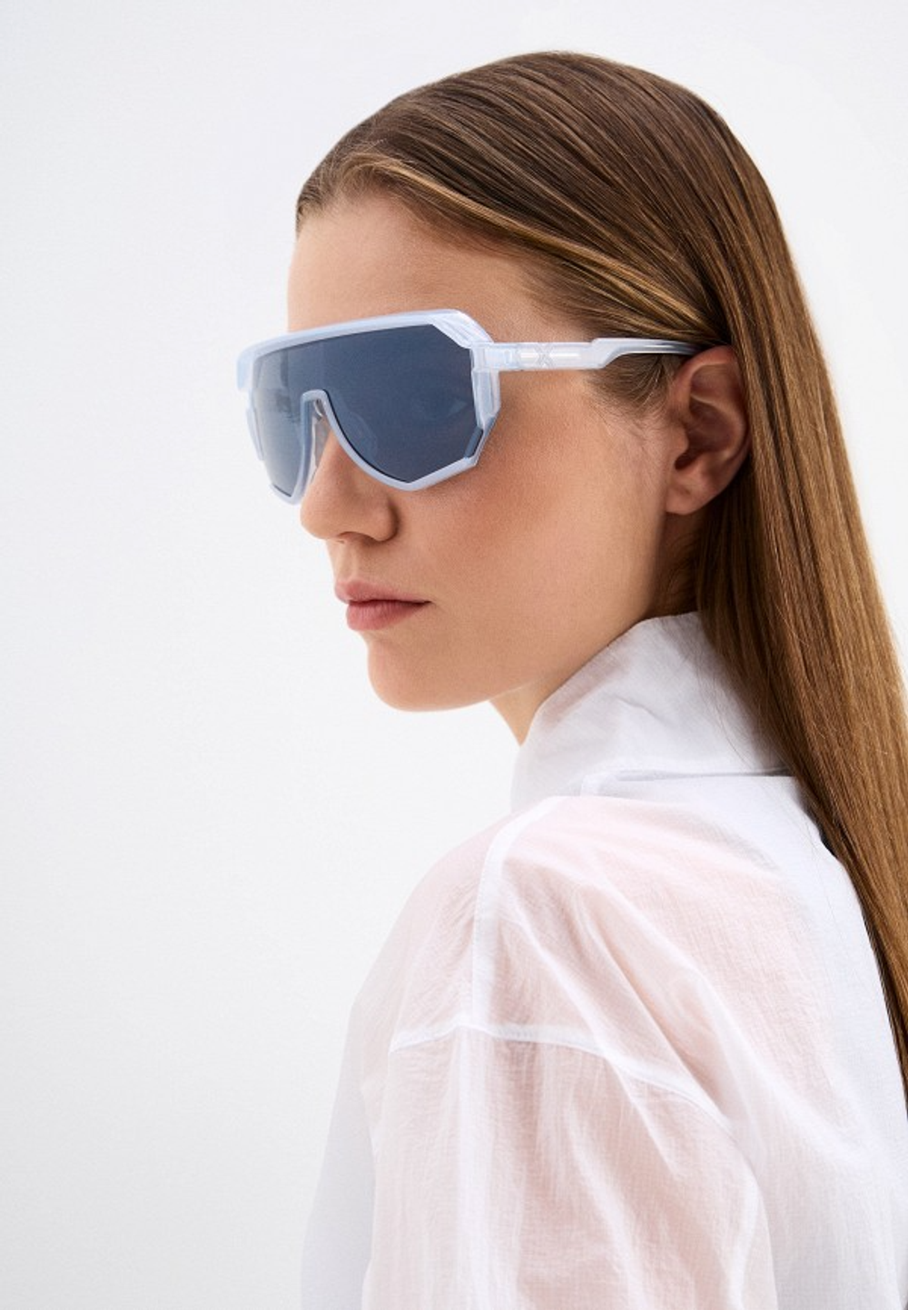 Спортивные очки HILX Newblood Shiny Crystal Grey / Black Mirror Lens