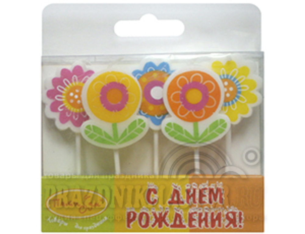 Свечи для торта Цветы 5шт.