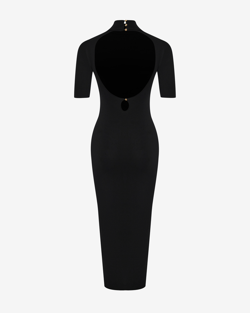 Платье миди с открытой спиной из вязаного трикотажа