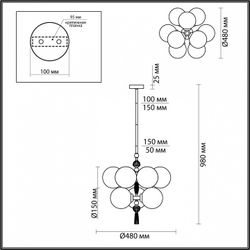 Подвесная люстра Odeon Light Palle 5405/9